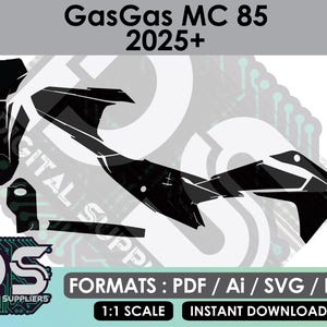 GasGas MC 85 2025 vector templates for custom motocross sticker graphic kit / eps / ai / svg / pdf