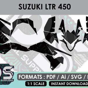 Suzuki LTR 450 kit vector templates for custom quad sticker graphic kit / eps / ai / svg / pdf / png