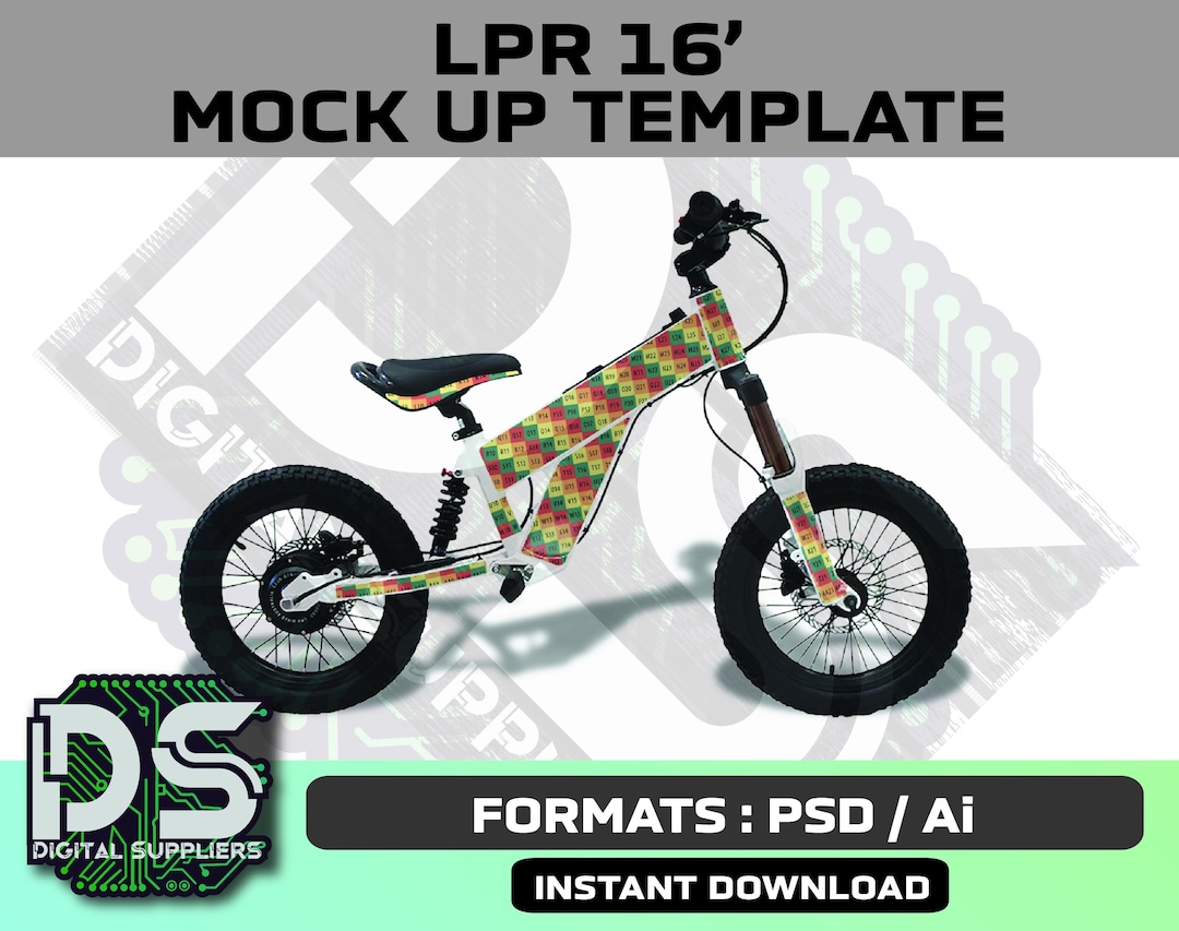 LPR 16 Balance Bike Mock up Templates for Custom Sticker Graphic Kit ...