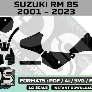 Suzuki RM 85 2001-2023 vector templates for custom motocross sticker graphic kit / eps / ai / svg / pdf