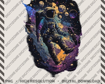 Astronaut PNG Space Clipart Galaxy Art Instant Digital Download Sublimation Astronaut Art Space PNG Astronaut Clipart Gift