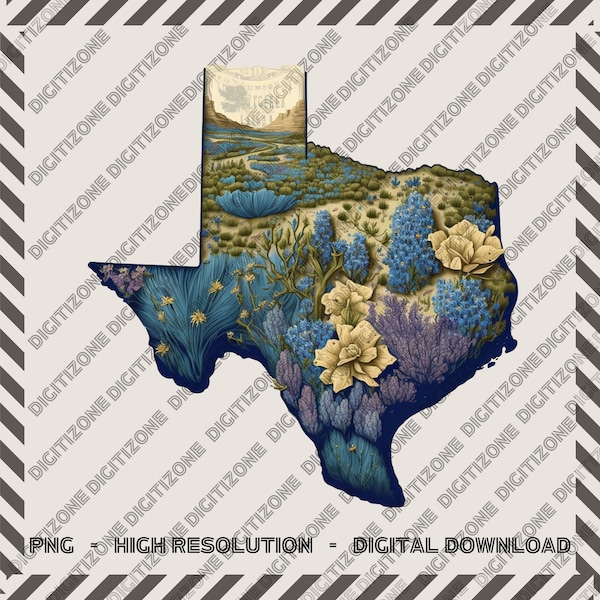 Texas bluebonnets wildflowers texas state flower blue flowers texas art gift for her famous texas flower for her digital png download