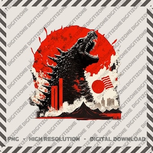 Godzilla Design PNG - Monster Clipart, Godzilla Graphic, Instant Download, Digital Download, Movie Fan Art, Kaiju Design