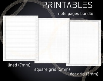 Dot Grid, Square Grid, and Lined Note Pages - Happy Planner - Monday Start - Undated - Sci-Fi Themed - PDF