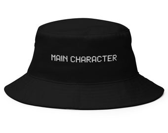 Chapeau seau brodé rétro avec personnage principal
