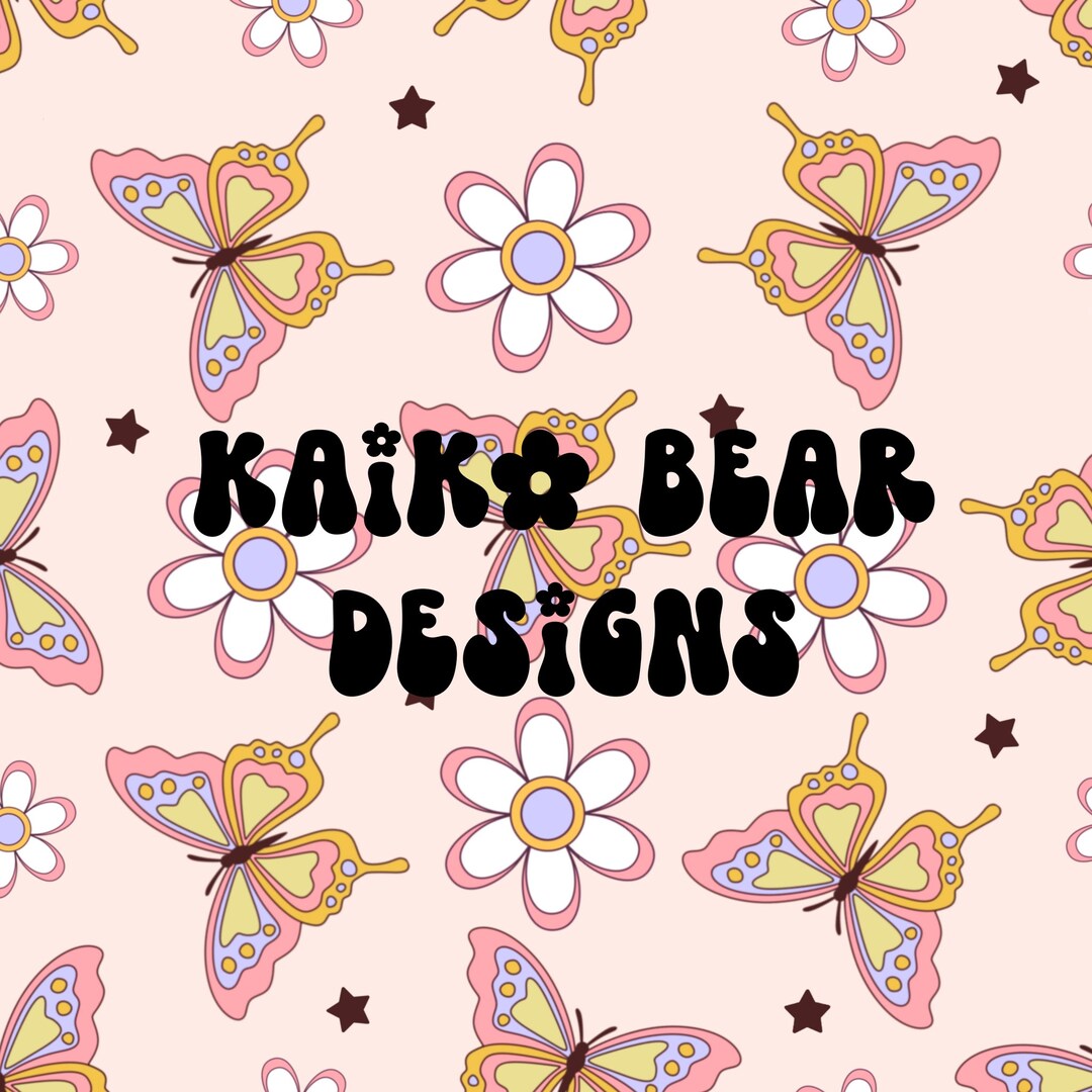 Butterfly Seamless Pattern, Spring Seamless Pattern, Retro Groovy ...