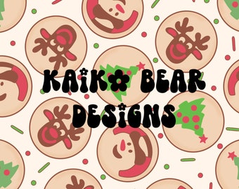 Christmas cookies seamless pattern sugar cookie seamless retro Christmas cookies pattern cookies for Santa winter seamless pattern file