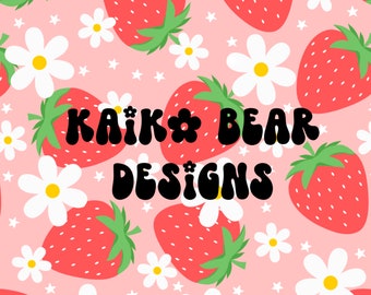 Strawberries seamless pattern spring seamless summer seamless daisy seamless daisies repeat file floral seamless retro spring seamless file