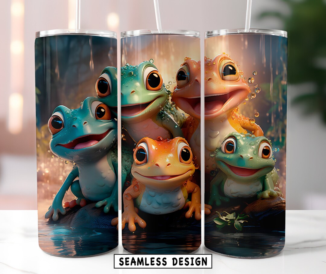 Frog Sublimation Tumbler Wrap 3D Seamless Design for 20oz Skinny ...
