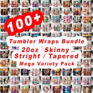 Variety Pack Mega Tumbler Wrap Bundle, 100+ Designs Bundle PNG, 20oz Sublimation Tumbler Designs, Skinny Tumbler, Instant Download - Gift
