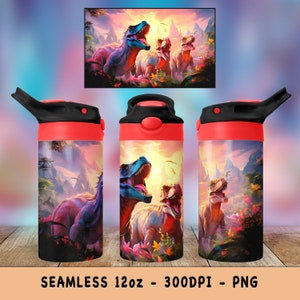 12oz Dinosaur Tumbler Wrap Kids Cup PNG Tumbler Wrap Sublime Animal Tumbler Wrap Jurassic World Seamless Design - Gift