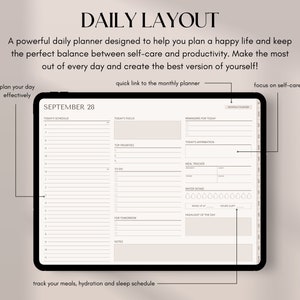 Digital Planner Undated, GoodNotes Planner, iPad & Android Planner, Digital Calendar, Daily, Weekly, Monthly 2024 Undated Notability Planner image 4