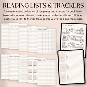 Digitales Lesetagebuch, digitaler Buch-Tracker für GoodNotes, digitales Leseprotokoll für iPad und Android, digitales Bücherregal, Porträt-Leseplaner Bild 6