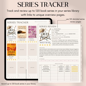 Digitales Lesetagebuch, digitaler Buch-Tracker für GoodNotes, digitales Leseprotokoll für iPad und Android, digitales Bücherregal, Porträt-Leseplaner Bild 5