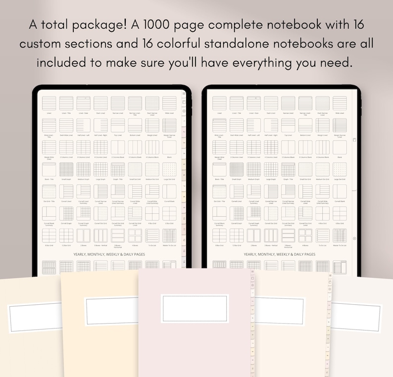 Complete Notebook Digital Notebook With Tabs, Goodnotes Notebook, Digital Student ...