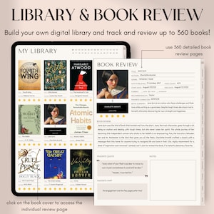 Digital Reading Journal, Digital Book Tracker for GoodNotes, iPad & Android Digital Reading Log, Digital Bookshelf, Portrait Reading Planner image 4