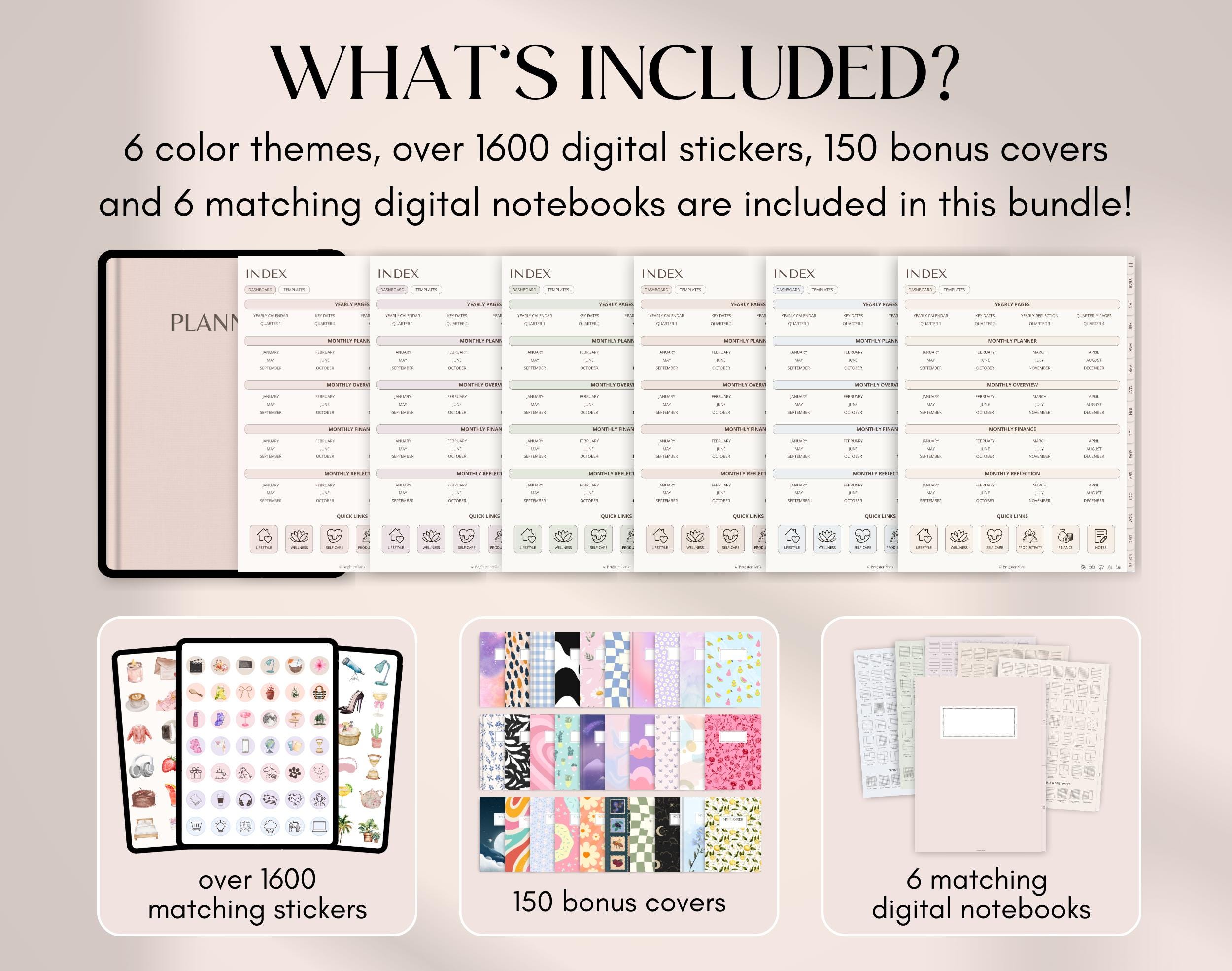 Digital Planner, Undated iPad & Android Planner Bundle, Goodnotes ...