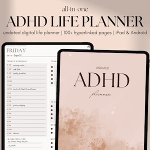 ADHD Digital Planner, Undated Digital Planner, ADHD Planner, iPad Planner, GoodNotes Planner, Adult ADHD Planner, Daily, Weekly Adhd Planner