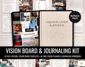 2026 Vision Board & Journaling Kit, Manifestation Journal, Digital Vision Board, Guided Journaling Workbook, Editable Dream Board 2026, 2027