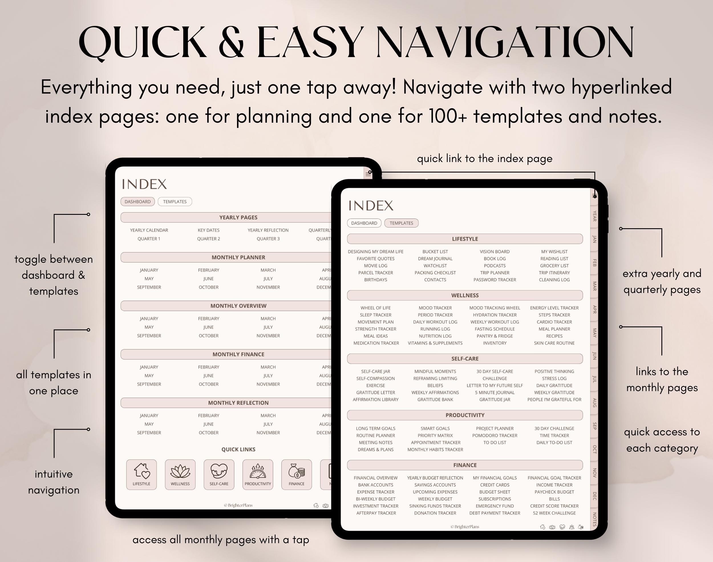 Digital Planner, Undated iPad & Android Planner Bundle, Goodnotes ...