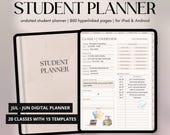 Student Planner, Digital Academic Planner, College Planner, Study Planner, Undated GoodNotes iPad Planner, School Planner, Android Calendar
