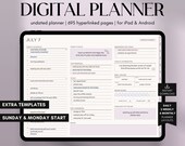 Digital Planner Undated, GoodNotes Calendar, iPad & Android Planner, Digital Journal, Daily, Weekly, Monthly 2026 Undated Notability Planner