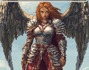 Custom handmade Pixel style Angel tokens 4/4 w. flying (foil and non foil options) for magic, commander etc. Purchase individually or bundle