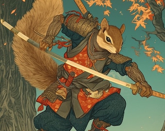FOIL*** Squirrel proxy tokens (Ukiyo-e style), handcrafted for edh commander and other formats