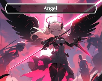 Custom Anime style Angel Tokens (foil or non foil) with flying and one with vigilance, for magic commander edh.