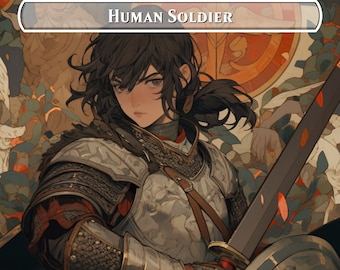 Human Soldier tokens (foil or non foil) anime style custom and handmade proxy for magic commander edh