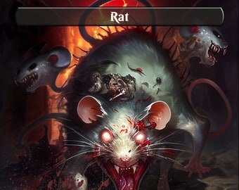 FOIL** Custom commander MTG Rat token horror themed blood splatter