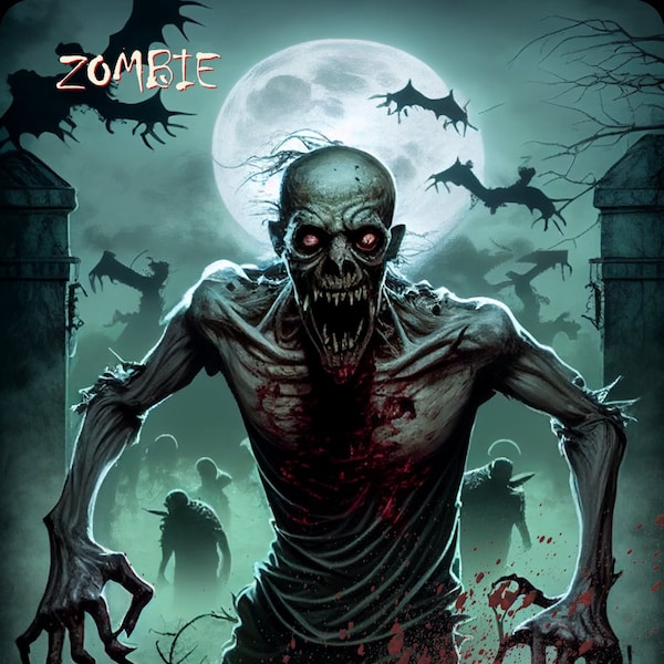 FOLIE** Aangepaste MTG Zombie token horror thema bloedspatten