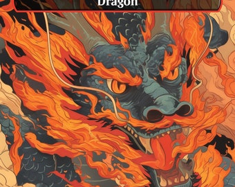 Custom handmade Dragon tokens (foil or non foil options), Japanese-style eastern dragons, for magic commander, edh, other formats and TCG's