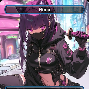 FOIL***Fichas Ninja de anime personalizadas hechas a mano para TCG, magia, comandante edh