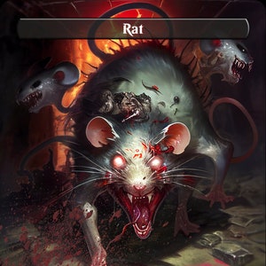 FOIL** Custom commander MTG Rat token horror themed blood splatter