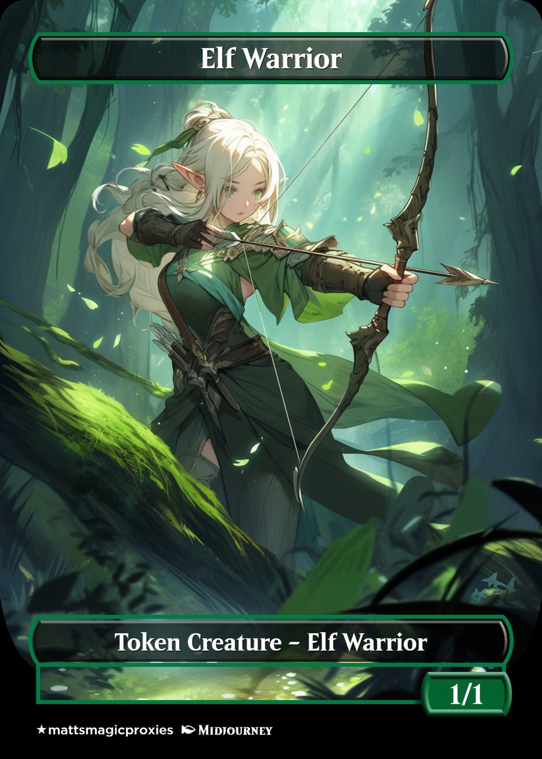 Rainbow foilcustom handmade mtg commander anime elf warrior tokens etsy