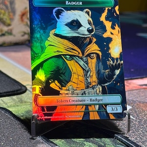 Proxy token assortiti fatti a mano personalizzati (disponibili opzioni foil e non foil) — tasso, uccello, bestia, elementale, cinghiale, insetto, scimmia — per la magia