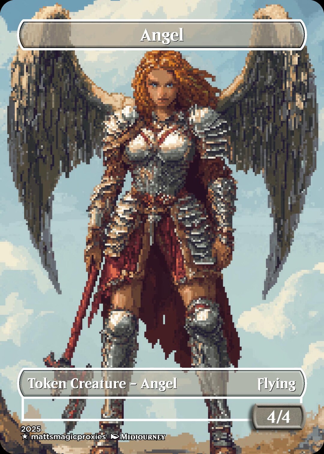 Custom Handmade Pixel Style Angel Tokens 4/4 W. Flying (foil and Non ...