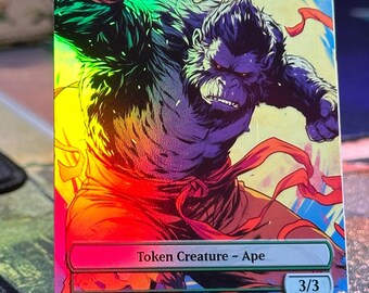 Custom handmade assorted token proxies (foil and non foil options available) —badger, bird, beast, elemental, boar, insect, ape— for magic