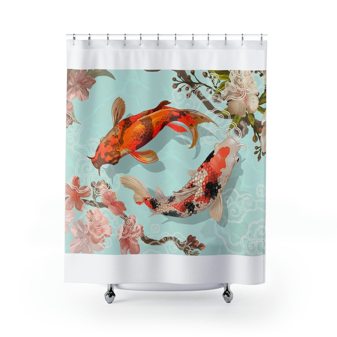 Retro Art Nouveau Shower Curtain Bathroom Decor Etsy