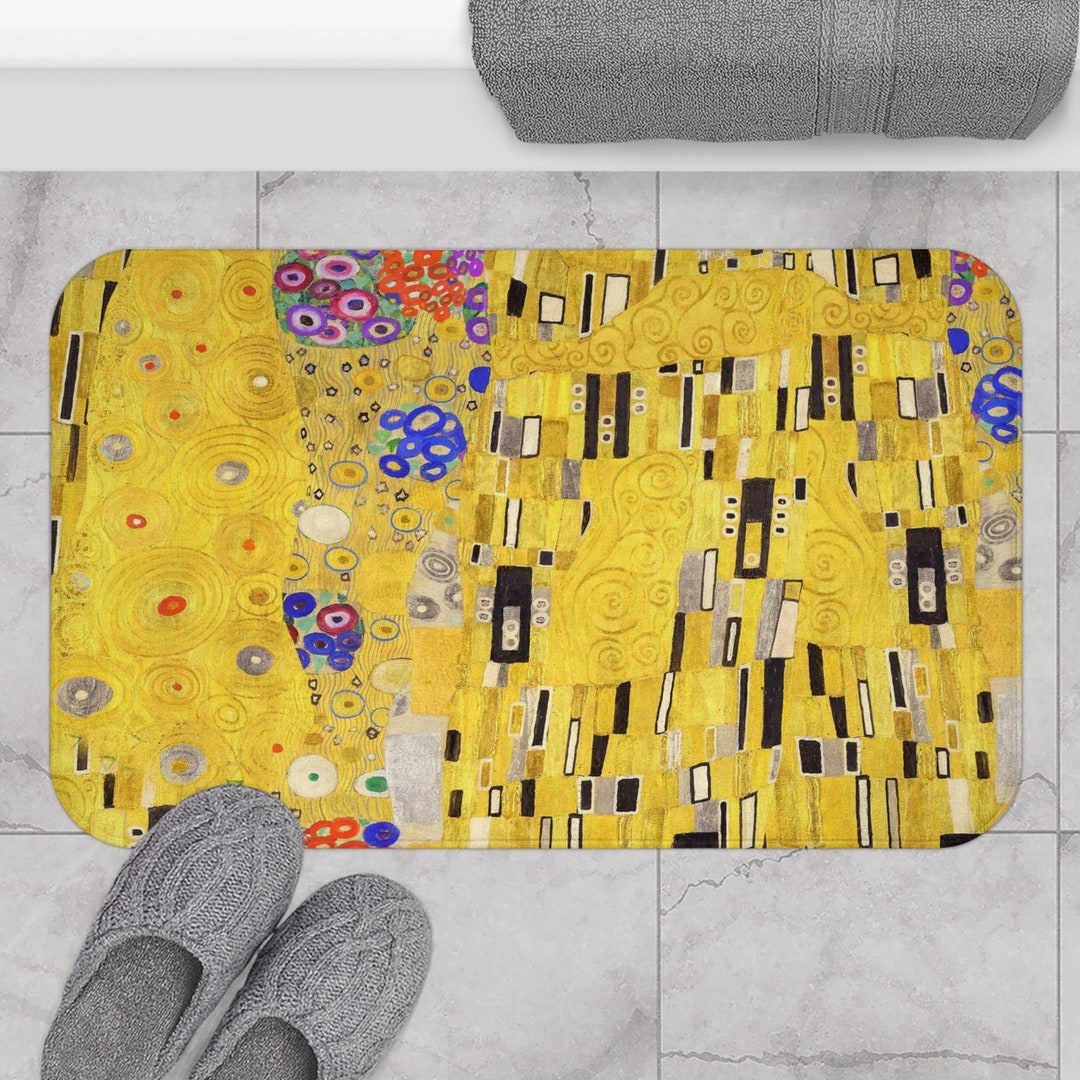 Retro Art Nouveau Bath Mat Bathroom Decor Design Abstract Fabric-gustav ...