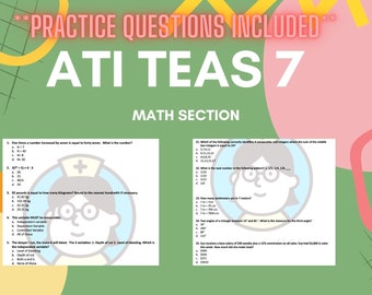 ATI TEAS 7 Math 2 Übungstests mit allgemeinen Fragen & Formeln zum Auswendiglernen