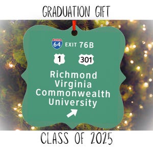 VCU Graduate Virginia Commonwealth Christmas Ornament University VCU Rams Graduation Gift Birthday Present Class of 2025