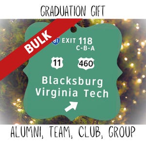 BULK Virginia Tech Hokies Christmas Ornament VT Hokies Graduation Gift Birthday Present Blacksburg VA Class of 2025 Alumni Hokie Gift