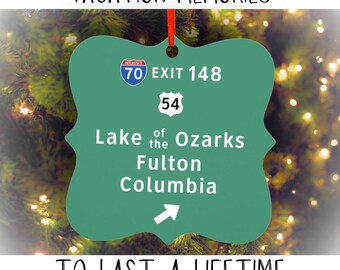 Lake of the Ozarks Christmas Ornament Family Trip Gift Vacation Memories Bachelorette Trip Girls Weekend Destination Wedding Favors Memento