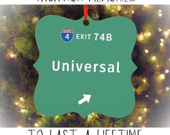 Universal Christmas Ornament Universal Florida Trip Family Vacation Memories Bachelorette Groomsman Girls Weekend Destination Wedding Favor