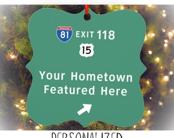 Custom Hometown Christmas Ornament Personalized Memory Gift Favors Graduation Present Bachelorette Party Groomsman Gift