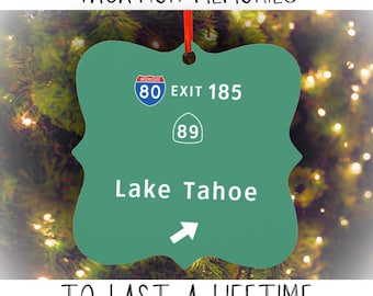 Lake Tahoe Christmas Ornament California Nevada Family Trip Vacation Memories Bachelorette Gift Girls Weekend Destination Wedding Favor