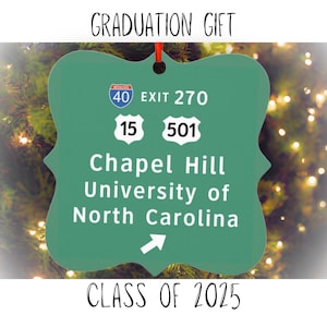 UNC Tarheels Graduation Gift Chapel Hill North Carolina Christmas Ornament University of North Carolina Tarheels Birthday Present