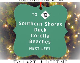 Southern Shores NC Duck Corolla Beach North Carolina Outer Banks Ornament OBX NC Gift Vacation Memories